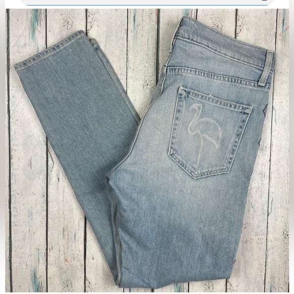 SANDRINE ROSE Size 27 Light Embroidered Skinny Boyfriend Jeans - Picture 6 of 7